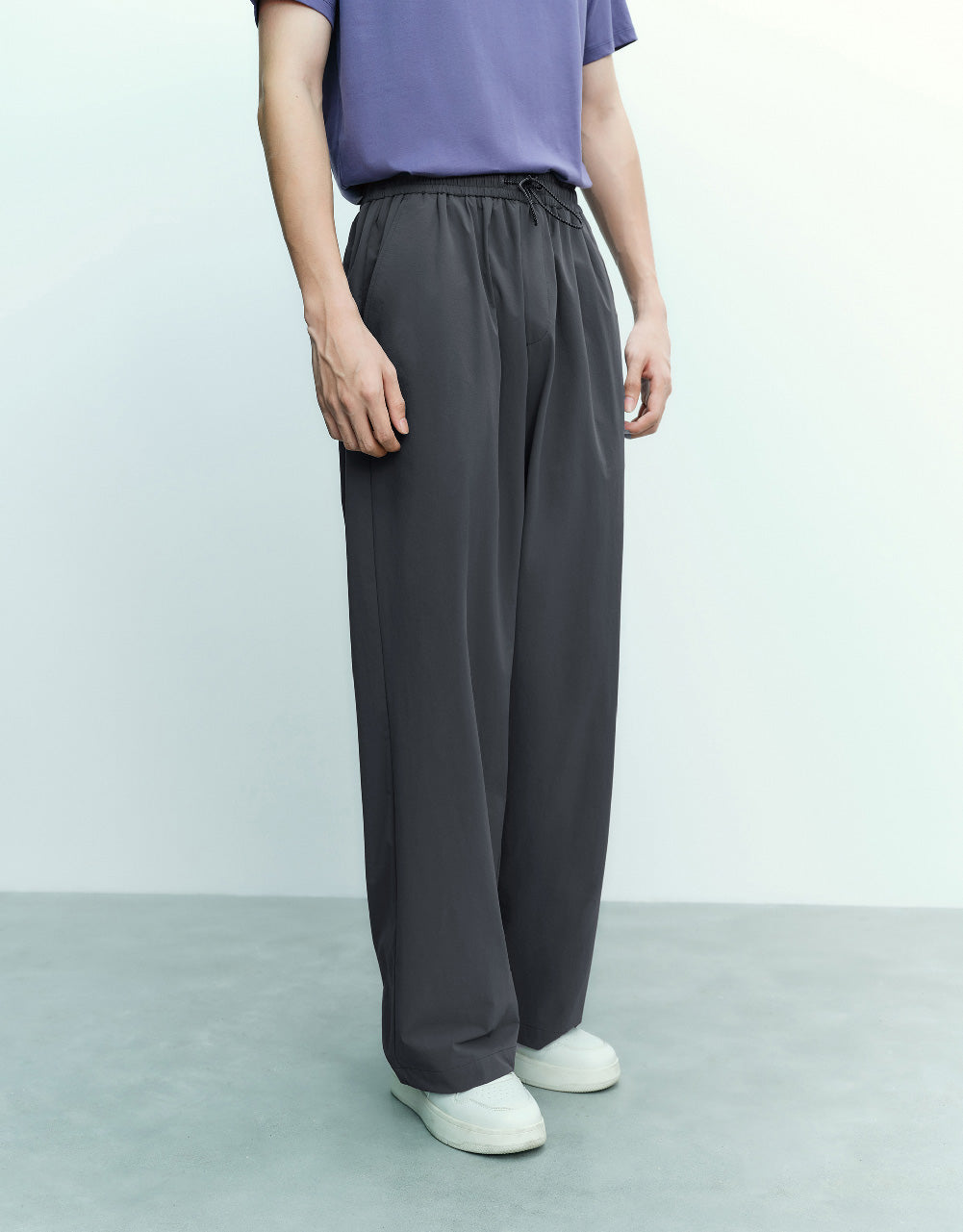 Drawstring Waist Straight Pants