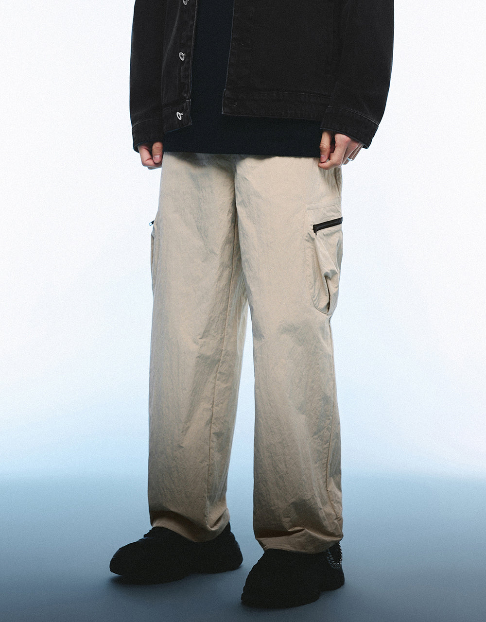 Drawstring Waist Straight Pants