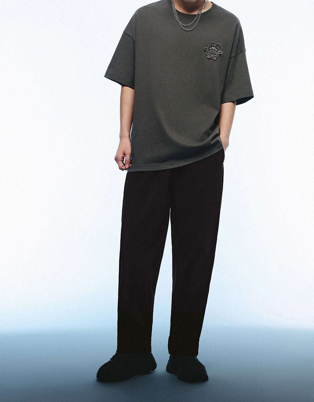 Drawstring Waist Knitted Straight Pants