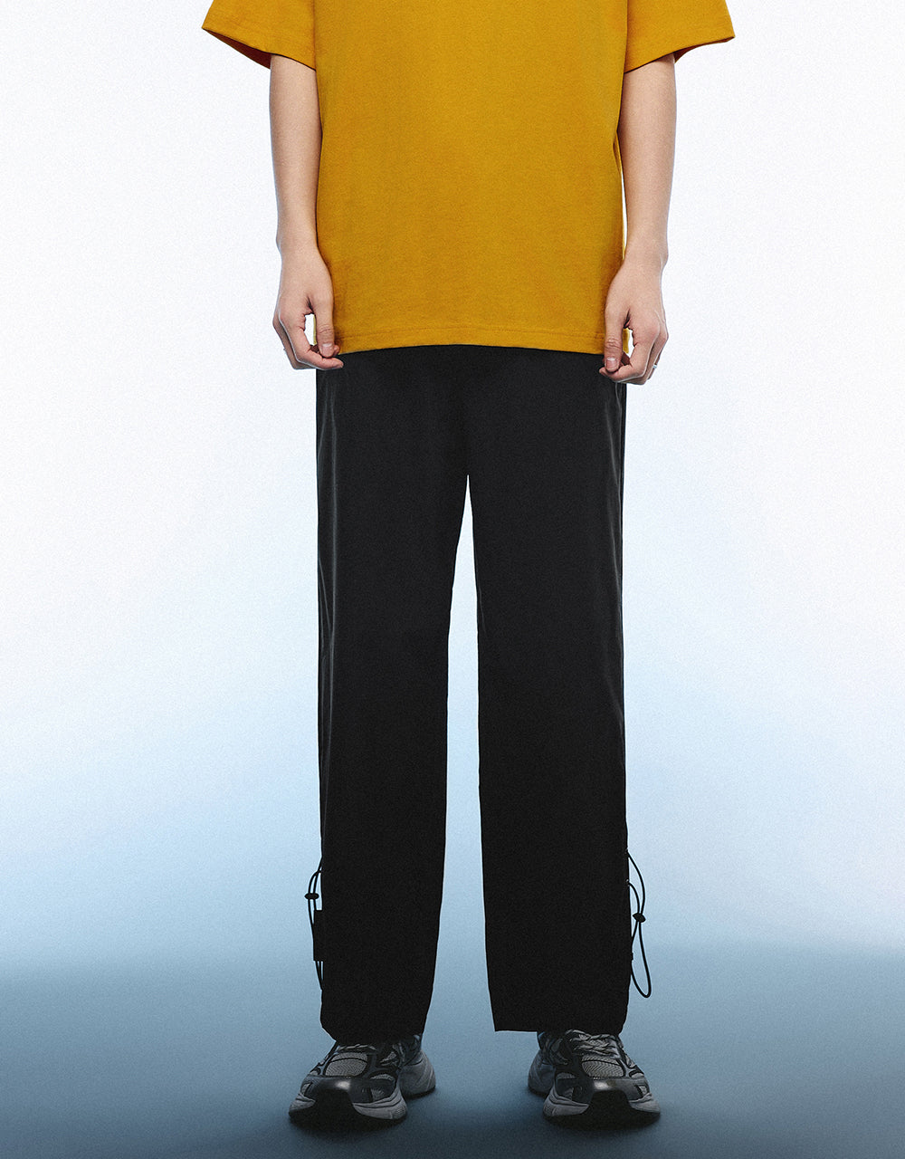 Drawstring Waist Loose Straight Pants