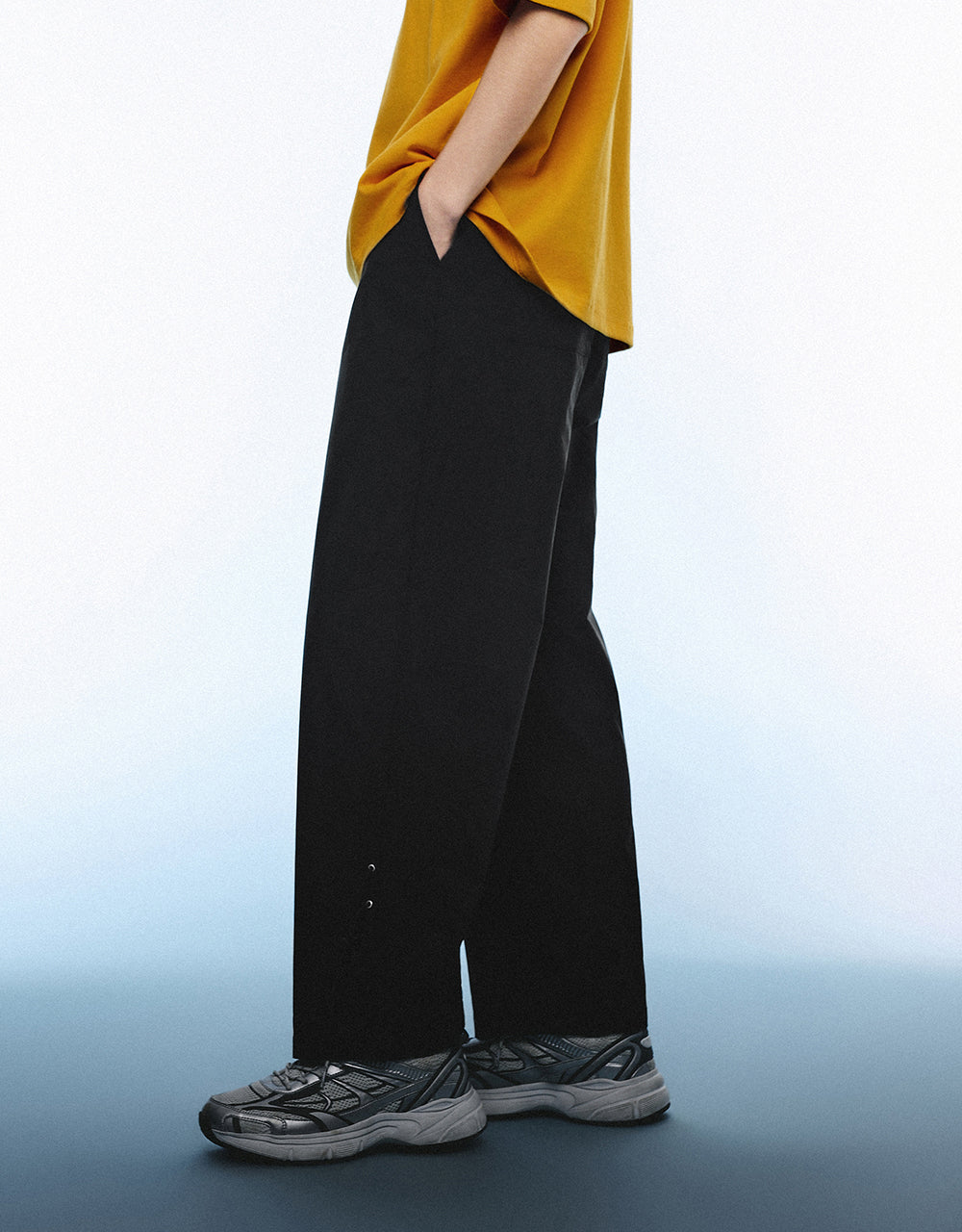 Drawstring Waist Loose Straight Pants