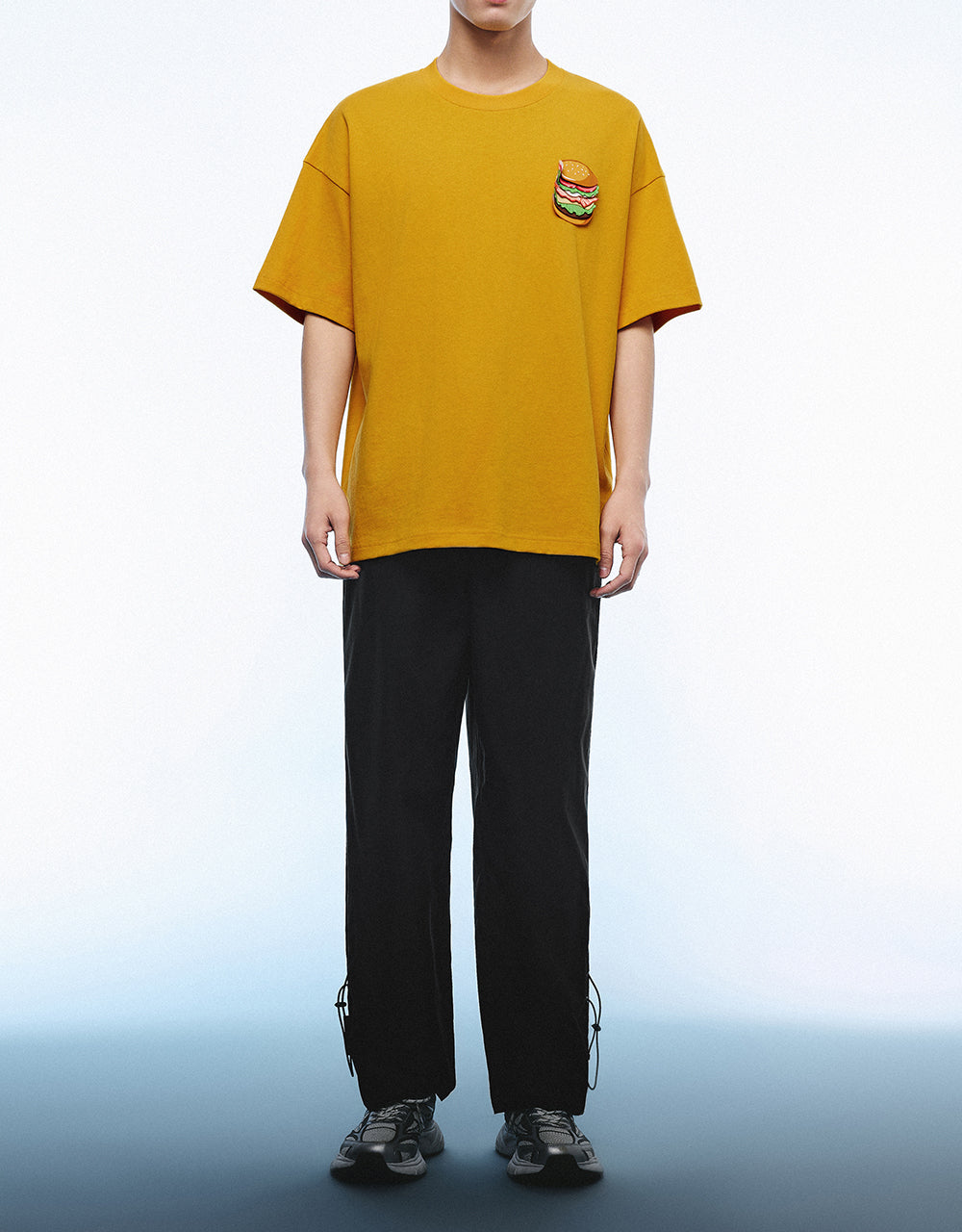 Drawstring Waist Loose Straight Pants