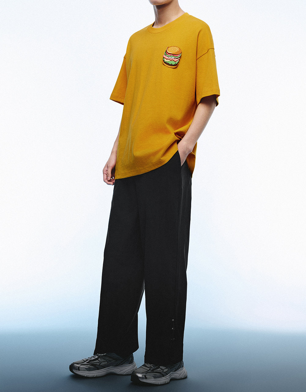 Drawstring Waist Loose Straight Pants