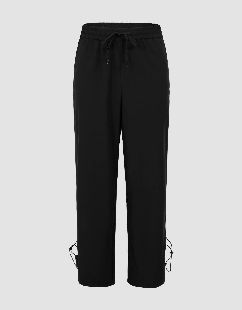 Drawstring Waist Loose Straight Pants