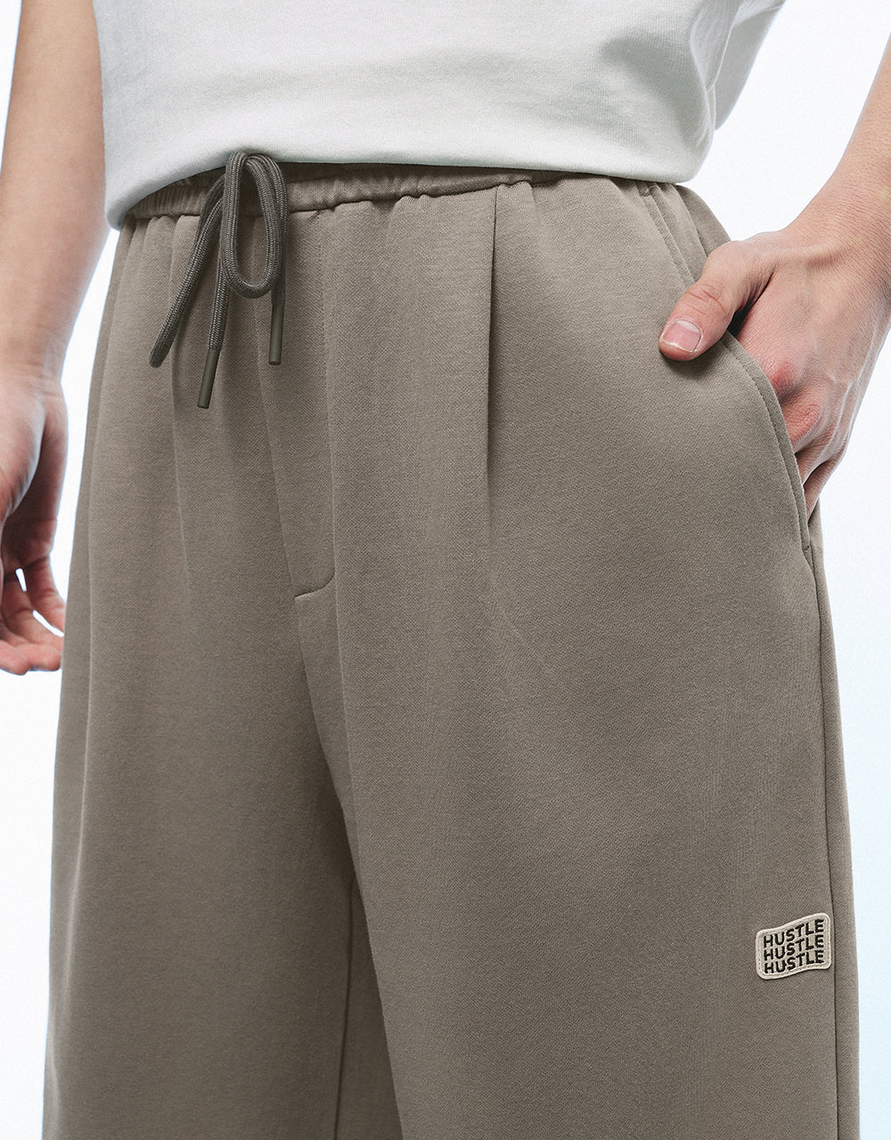 Drawstring Waist Wide-Leg Pants