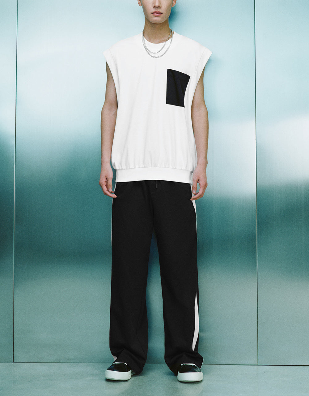 Drawstring Waist Knitted Wide-Leg Pants