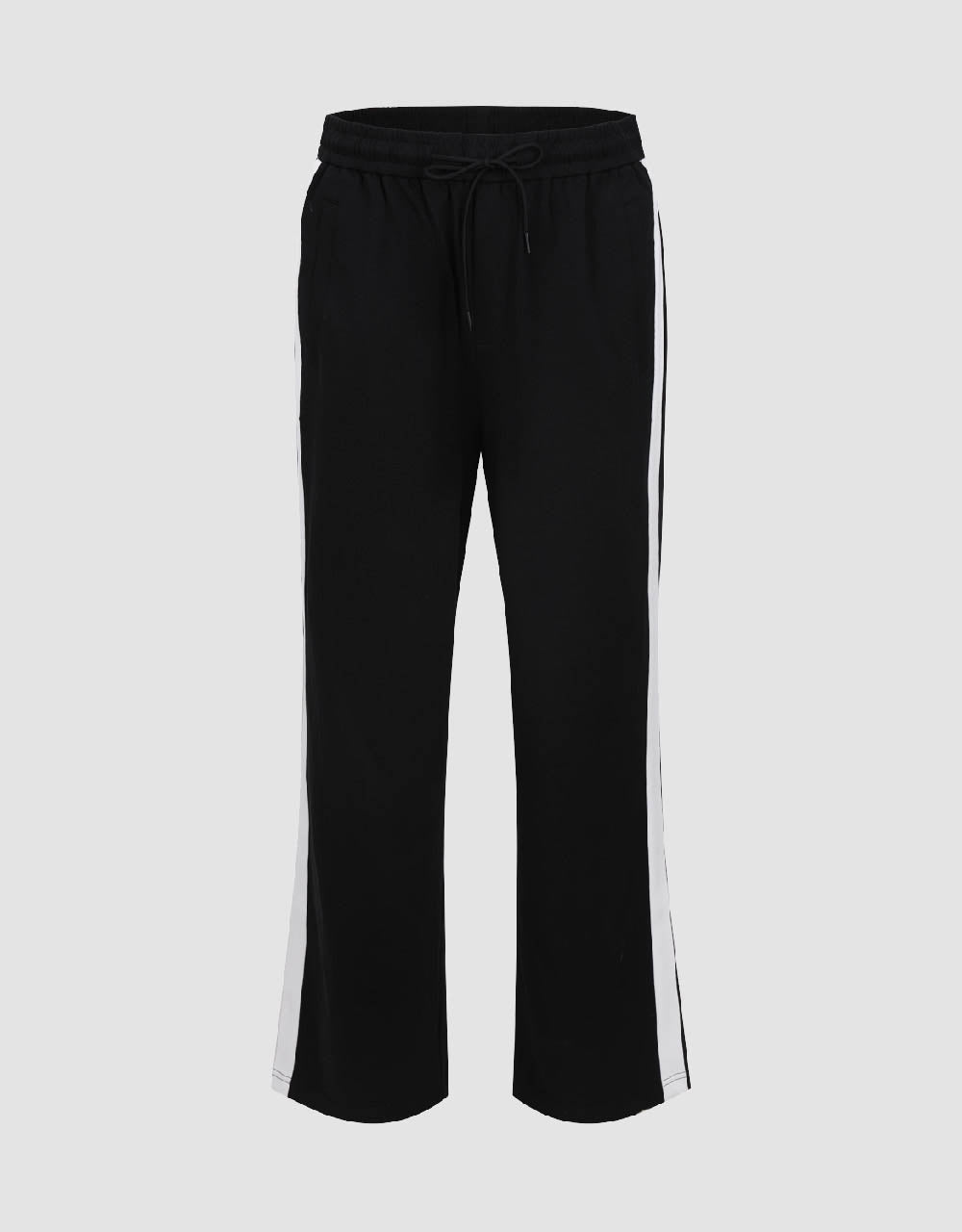 Drawstring Waist Knitted Wide-Leg Pants