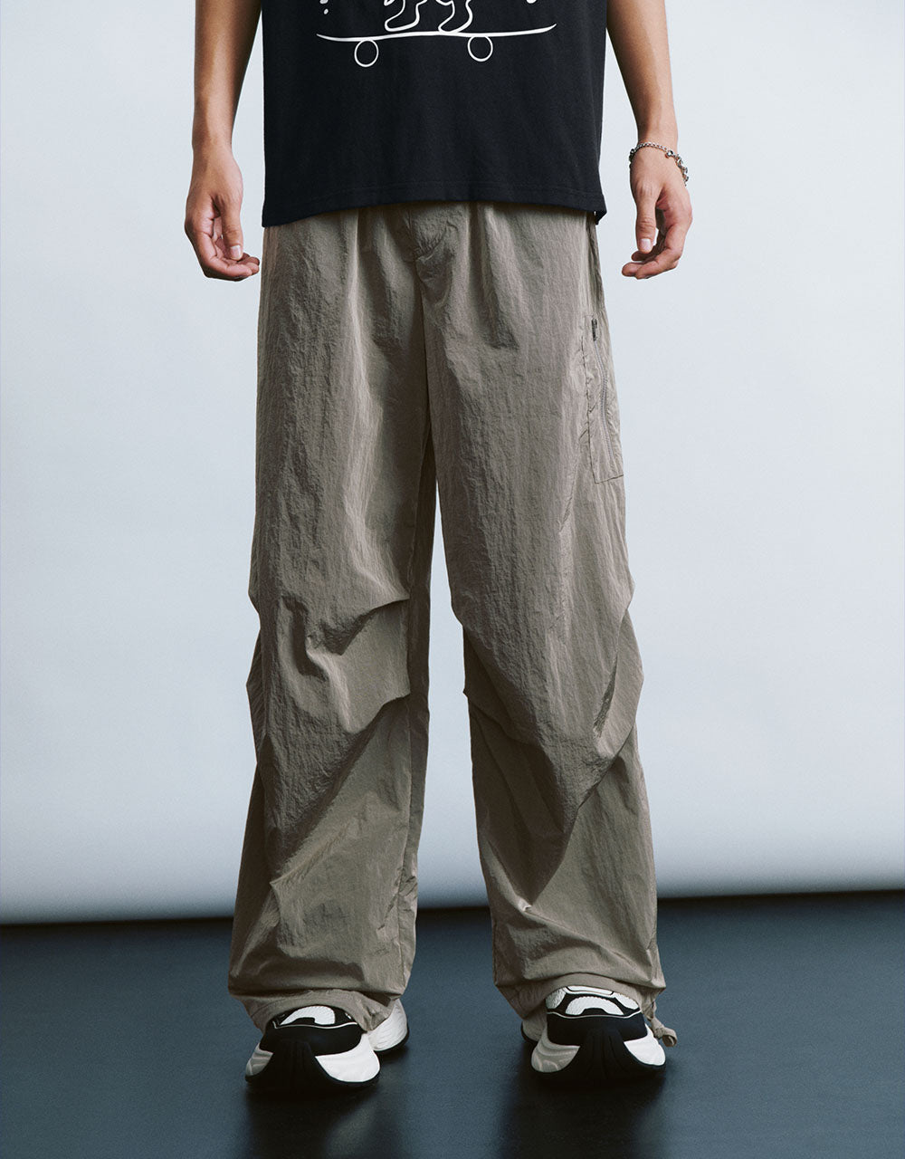 Drawstring Waist Straight Pants