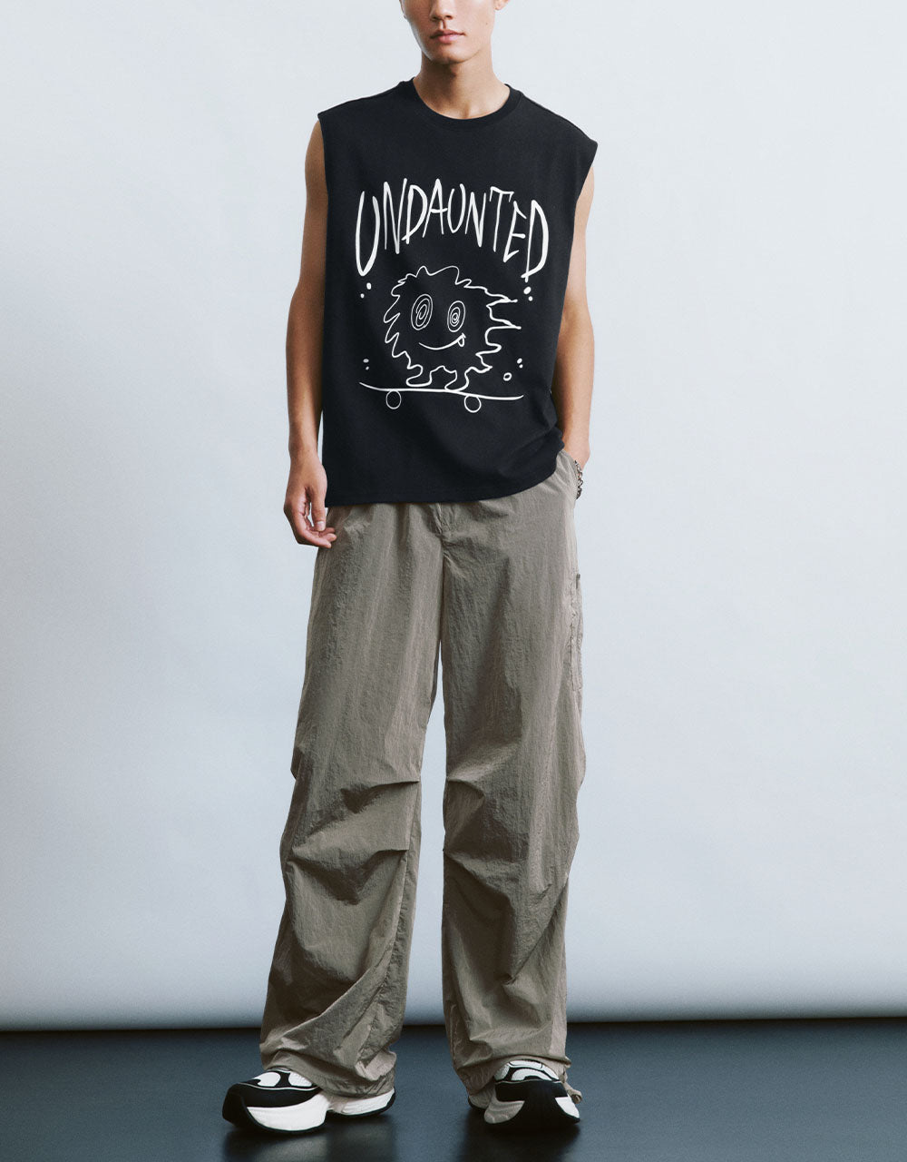 Drawstring Waist Straight Pants