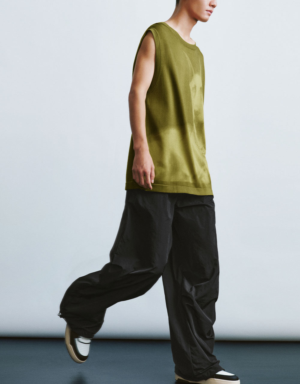 Elastic Waist Straight Pants