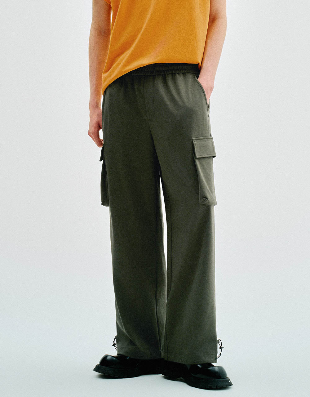 Drawstring Waist Straight Pants
