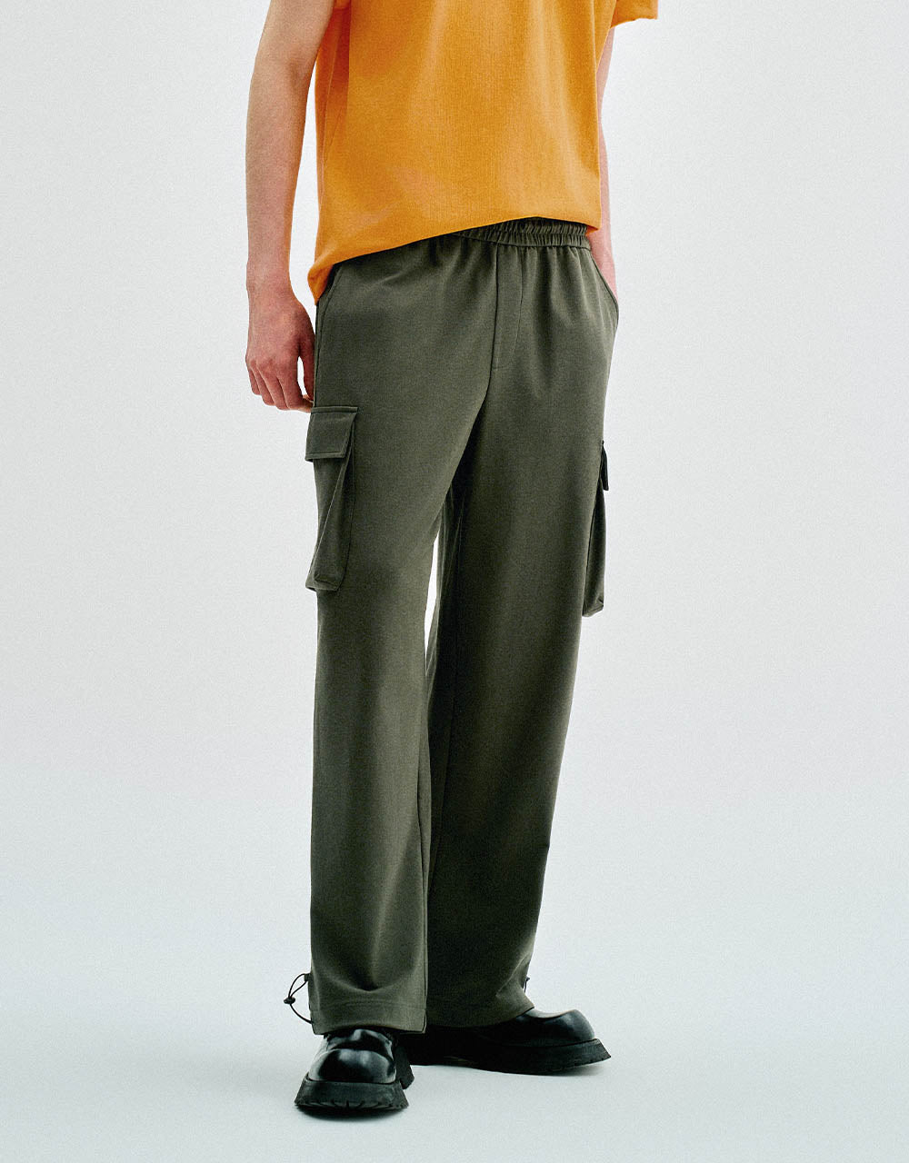 Drawstring Waist Straight Pants