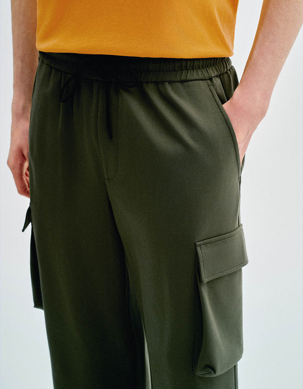 Drawstring Waist Straight Pants