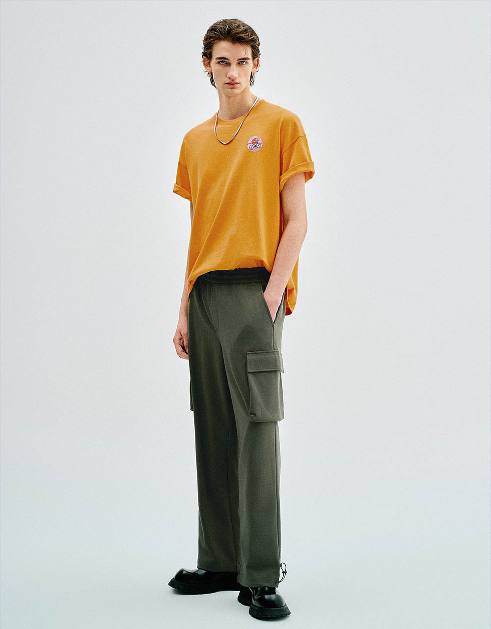 Drawstring Waist Straight Pants
