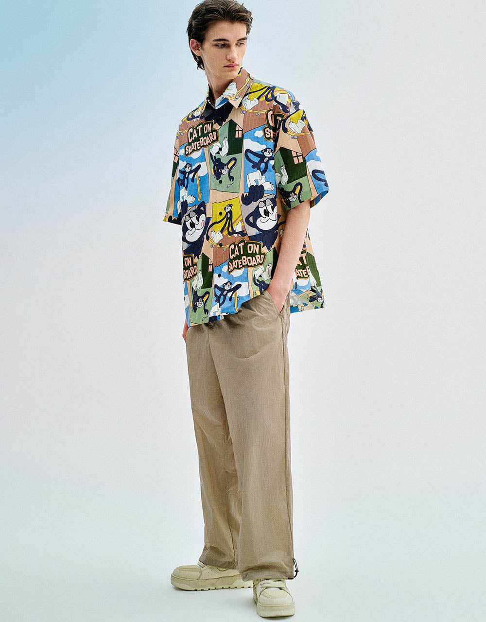 Drawstring Waist Straight Pants