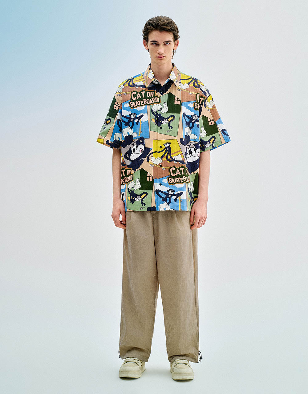 Drawstring Waist Straight Pants