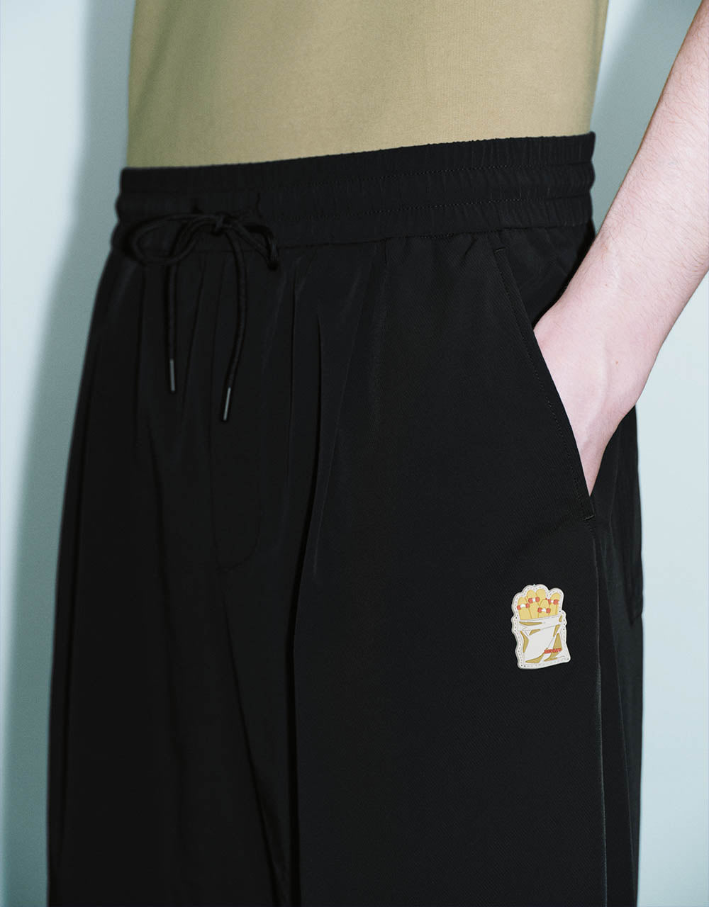 Drawstring Waist Straight Loose Pants