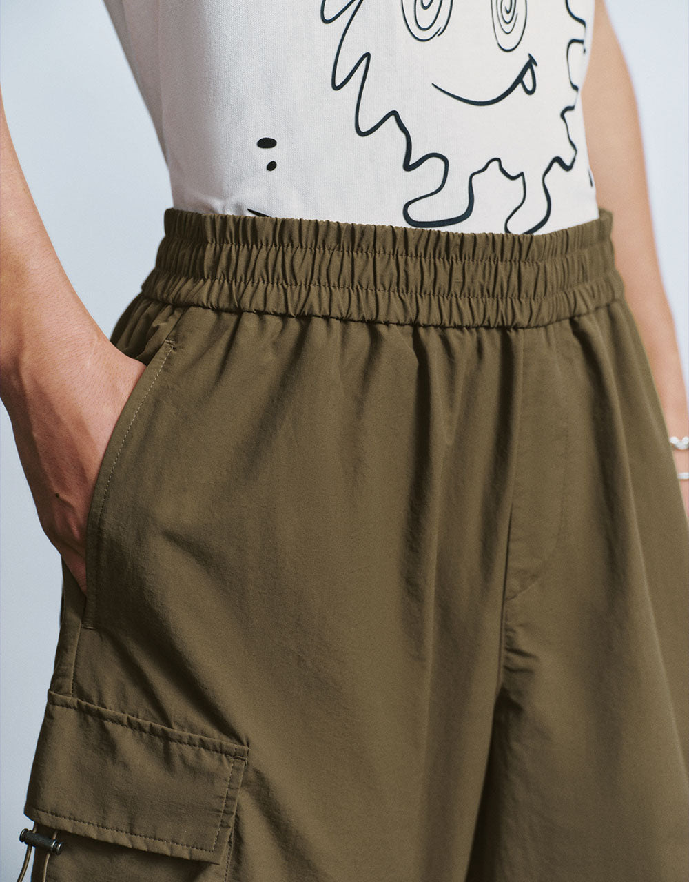 Elastic Waist Wide-Leg Pants