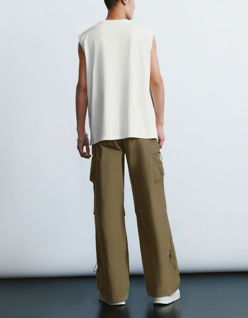 Elastic Waist Wide-Leg Pants