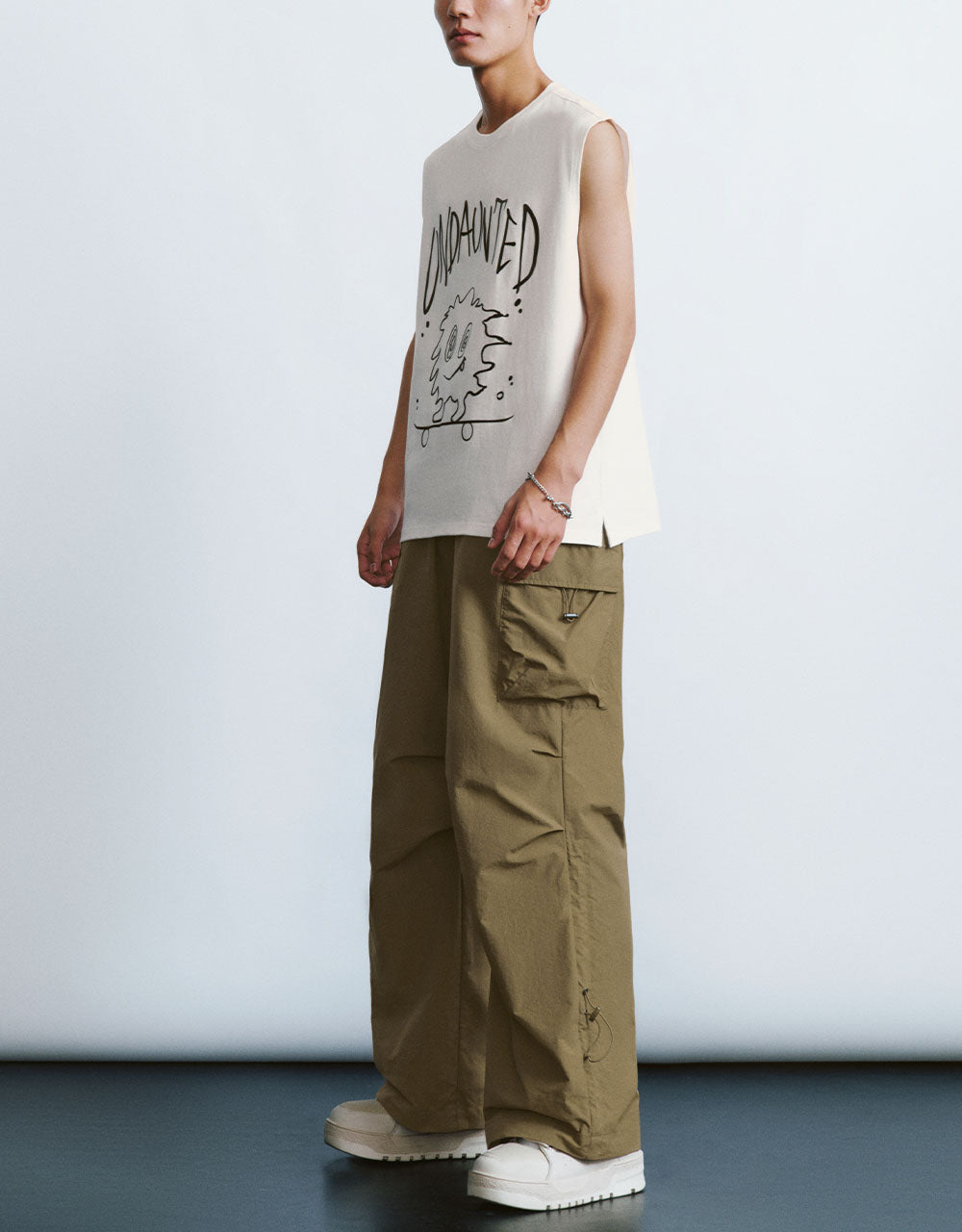 Elastic Waist Wide-Leg Pants