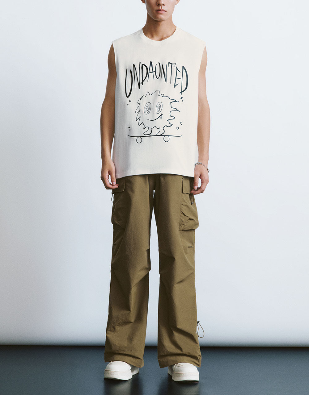 Elastic Waist Wide-Leg Pants