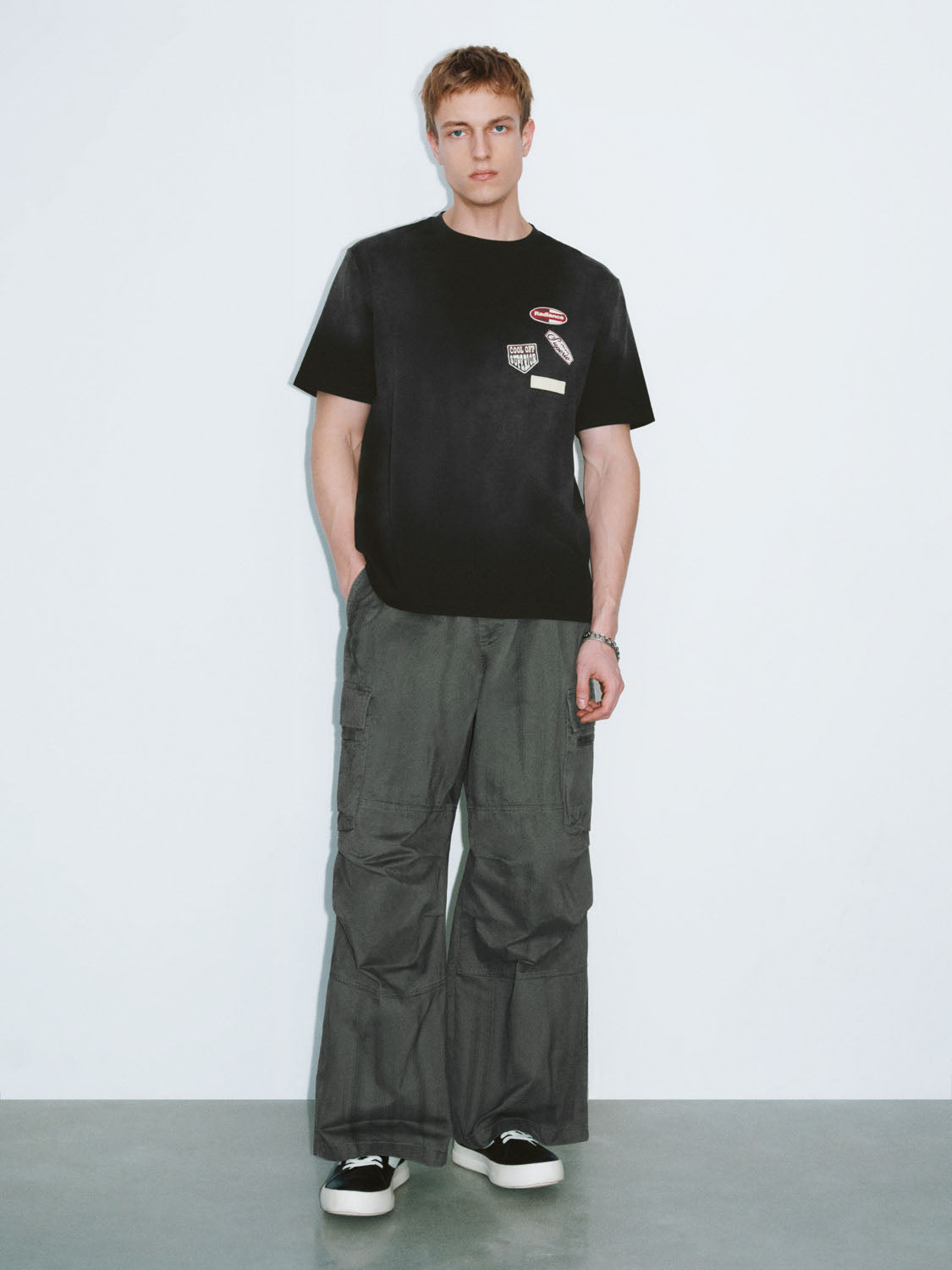 Oversized Ruched Wide-Leg Pants