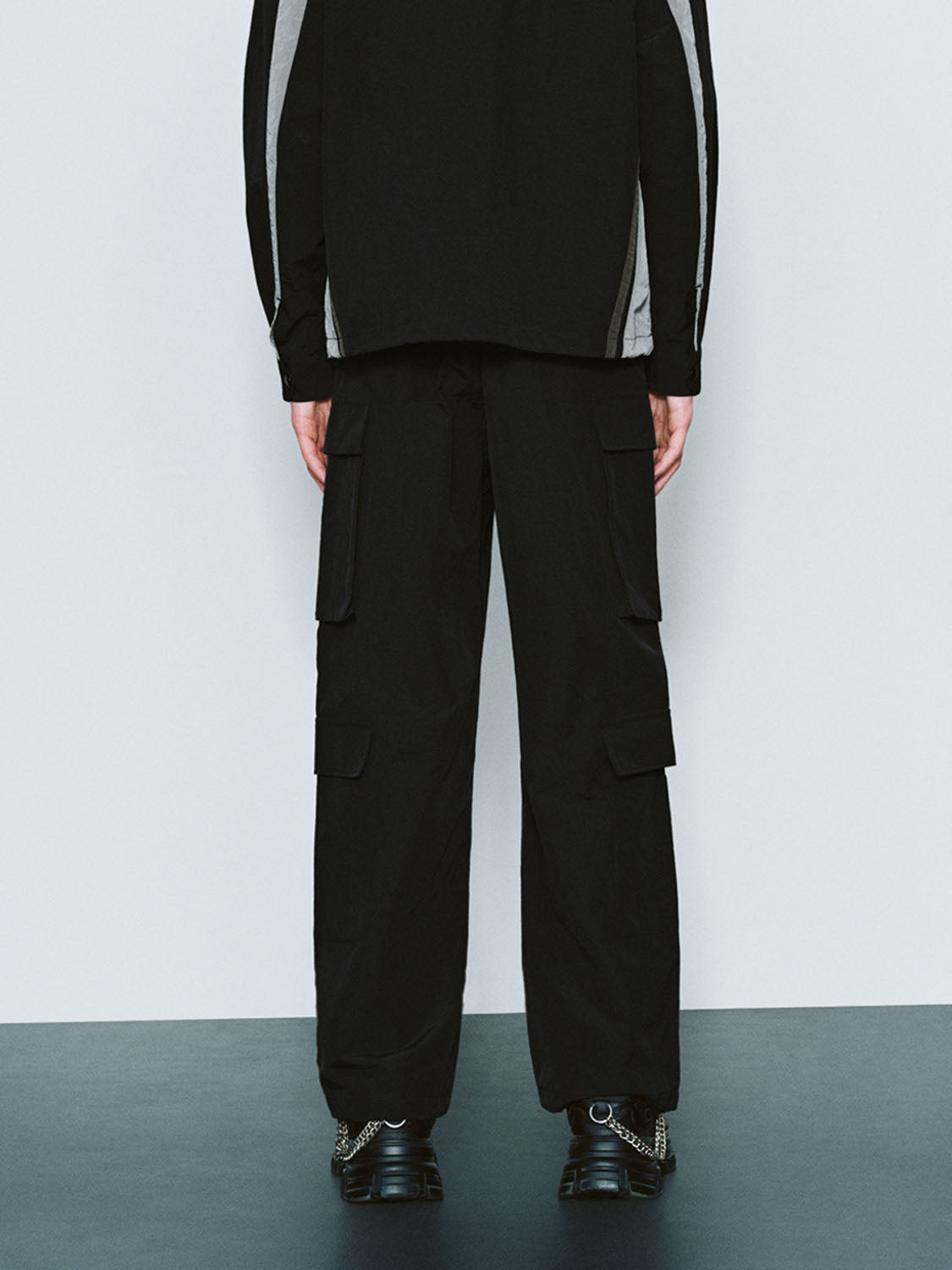 Flap Pocket Wide-Leg Pants