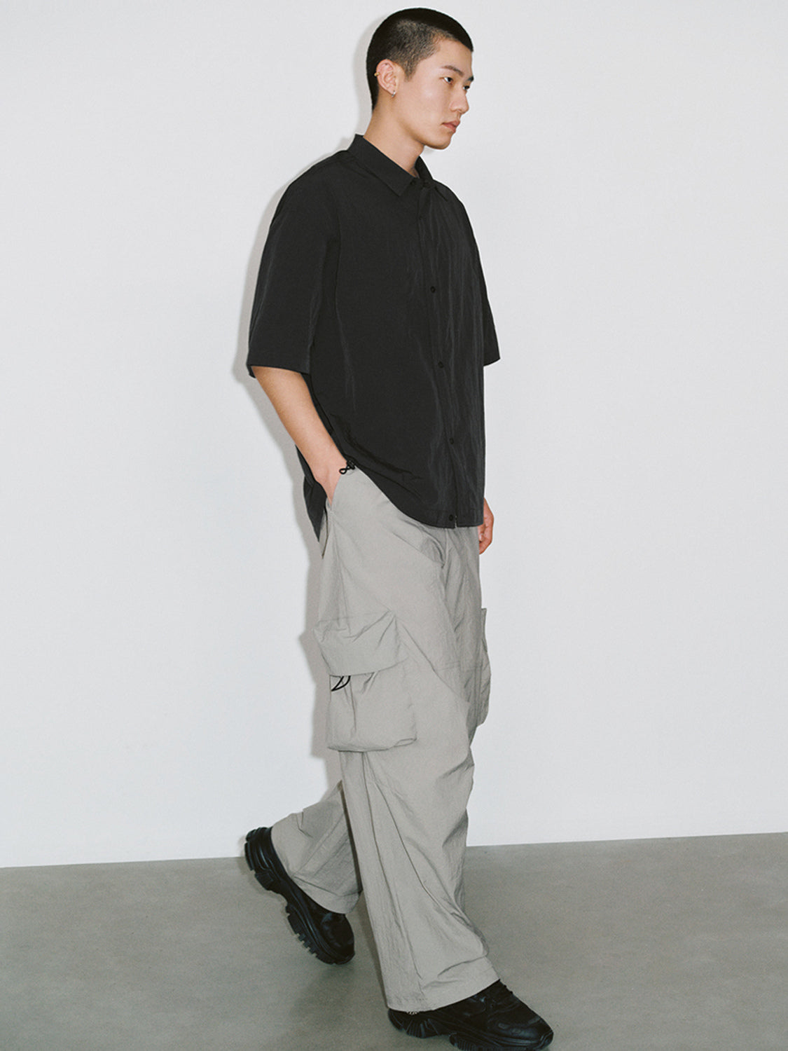 Flap Pocket Wide-Leg Pants