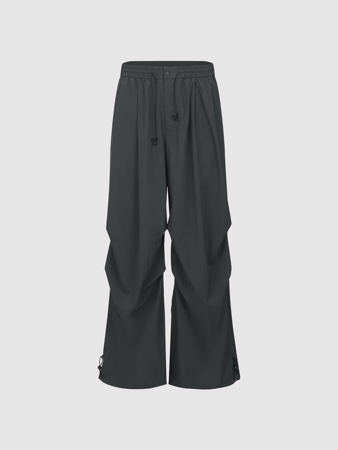 Ruched Wide-Leg Pants