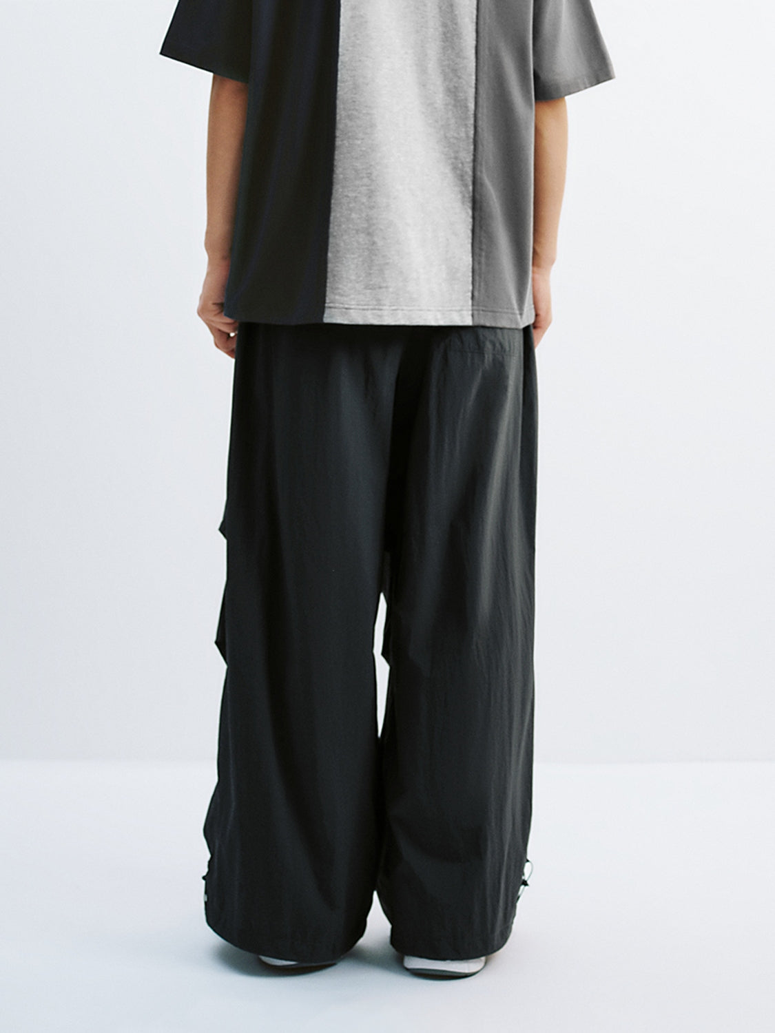 Ruched Wide-Leg Pants