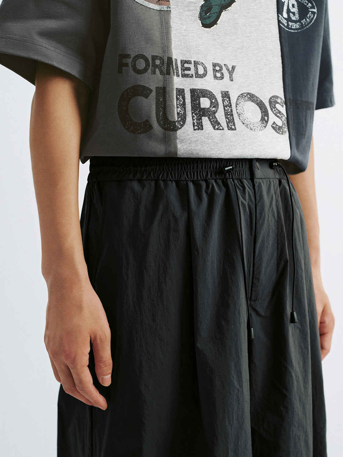 Ruched Wide-Leg Pants