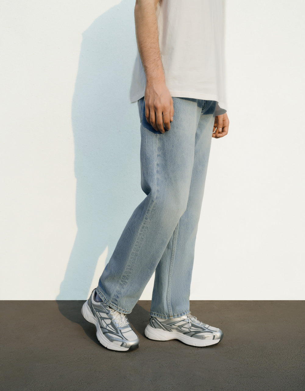 Mid-Waist Straight Jeans
