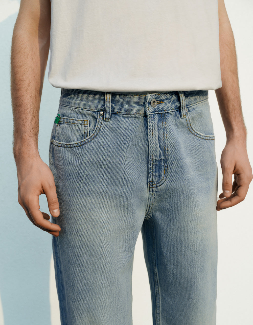 Mid-Waist Straight Jeans
