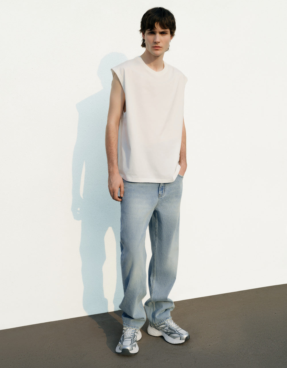 Mid-Waist Straight Jeans