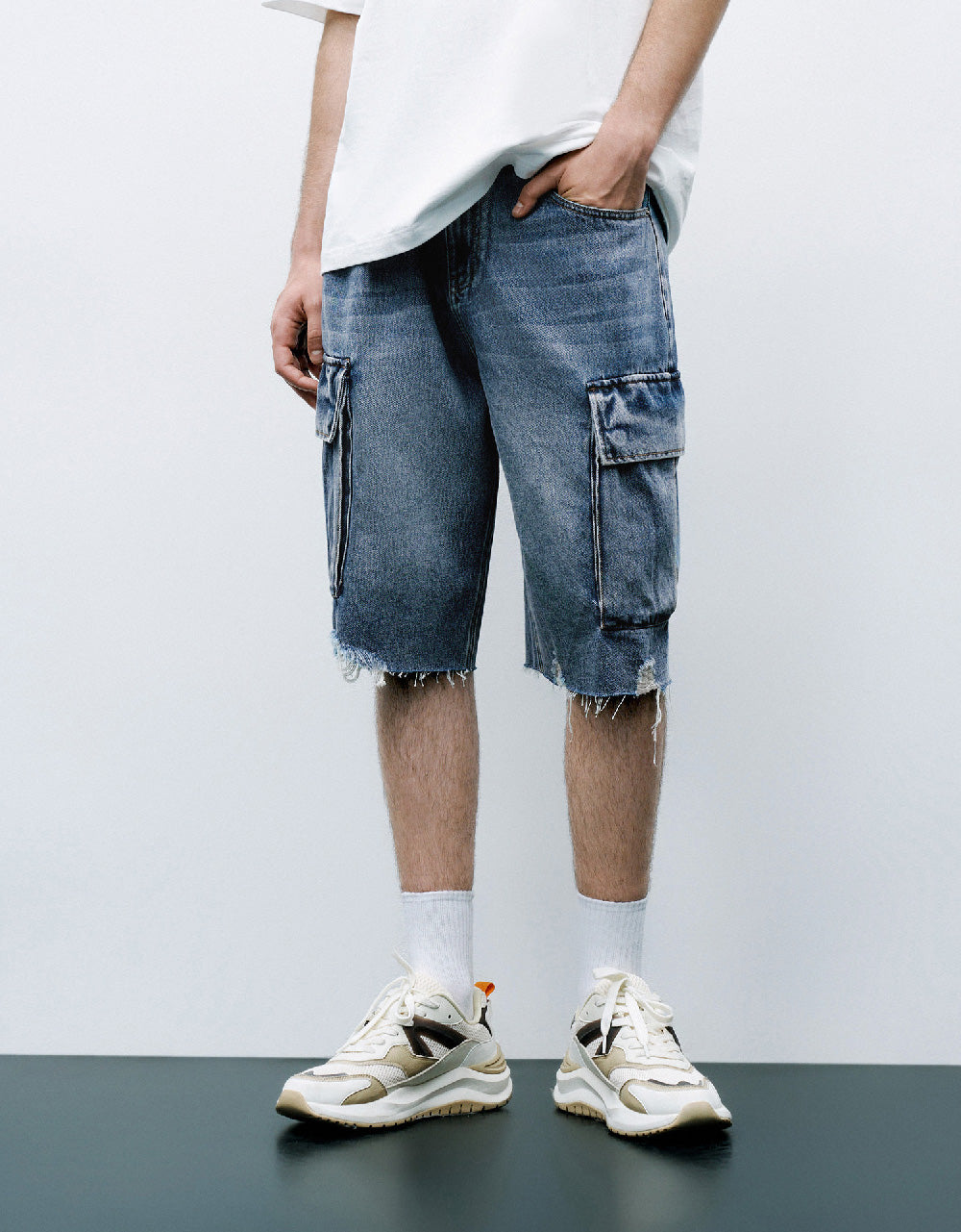 Raw Hem Denim Shorts
