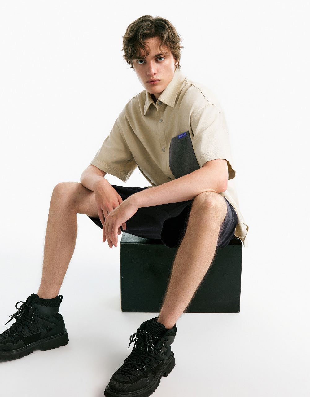 Pressed Button Oversized Denim Shirt