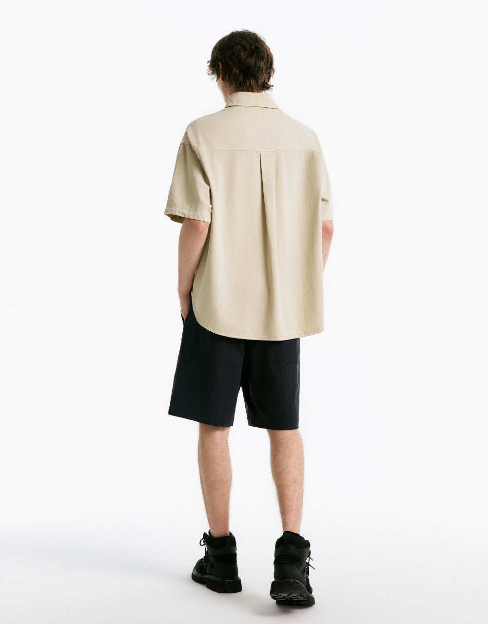 Pressed Button Oversized Denim Shirt