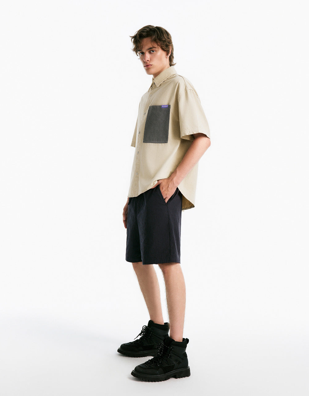 Pressed Button Oversized Denim Shirt