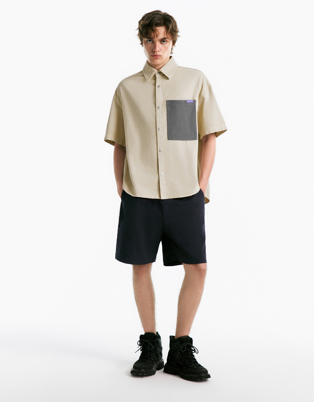 Pressed Button Oversized Denim Shirt
