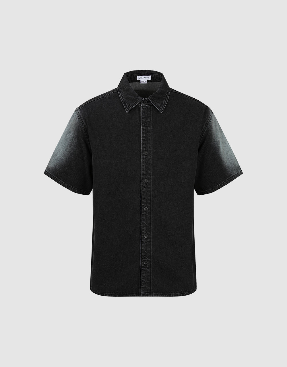 Two Toned Button Up Denim Shirt
