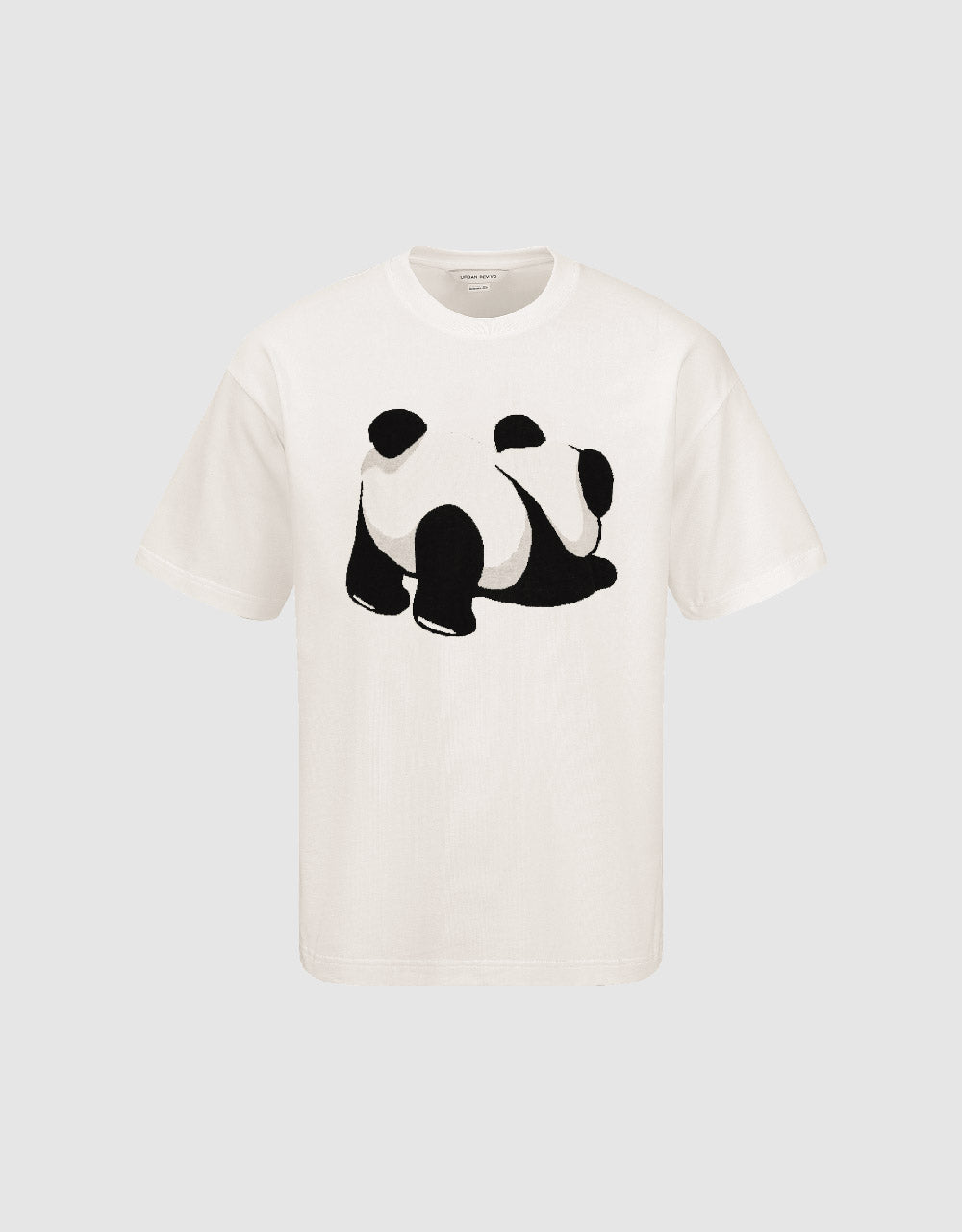 Animal Embossed Crew Neck Straight T-Shirt