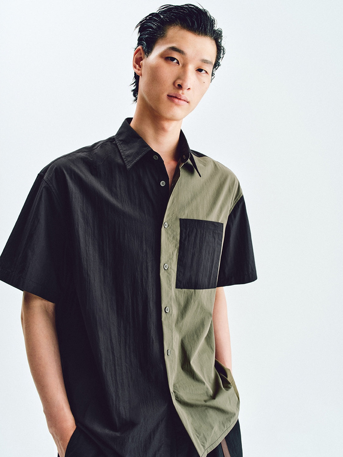 Colorblock Button Up Shirts