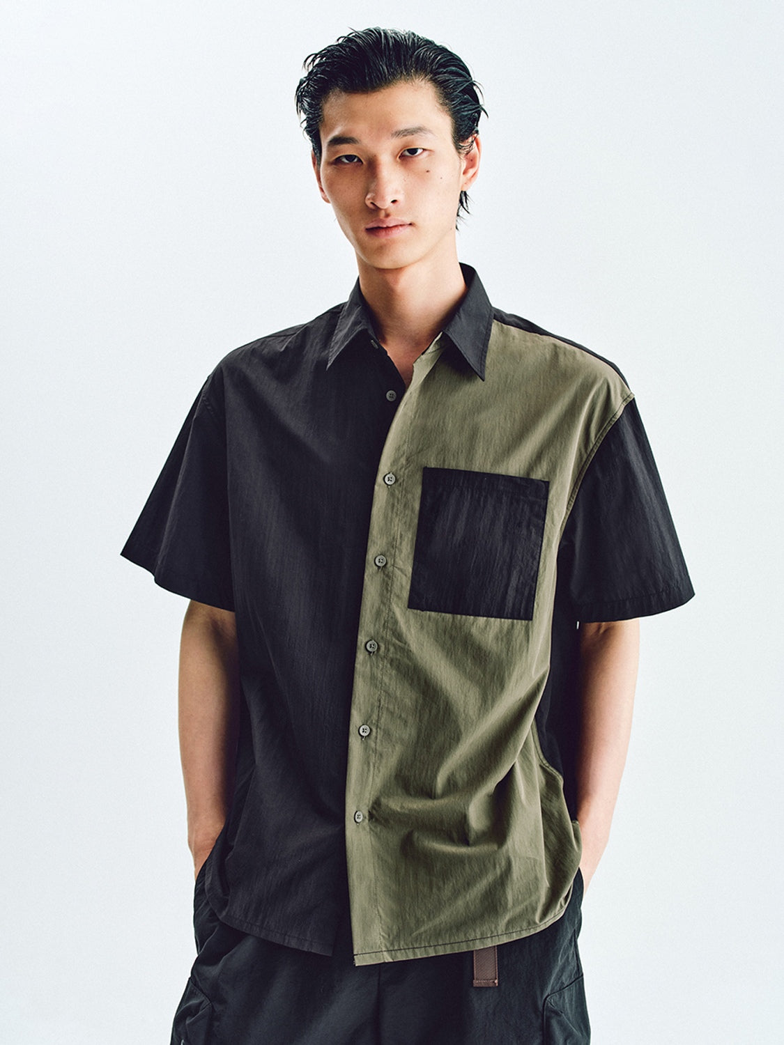 Colorblock Button Up Shirts