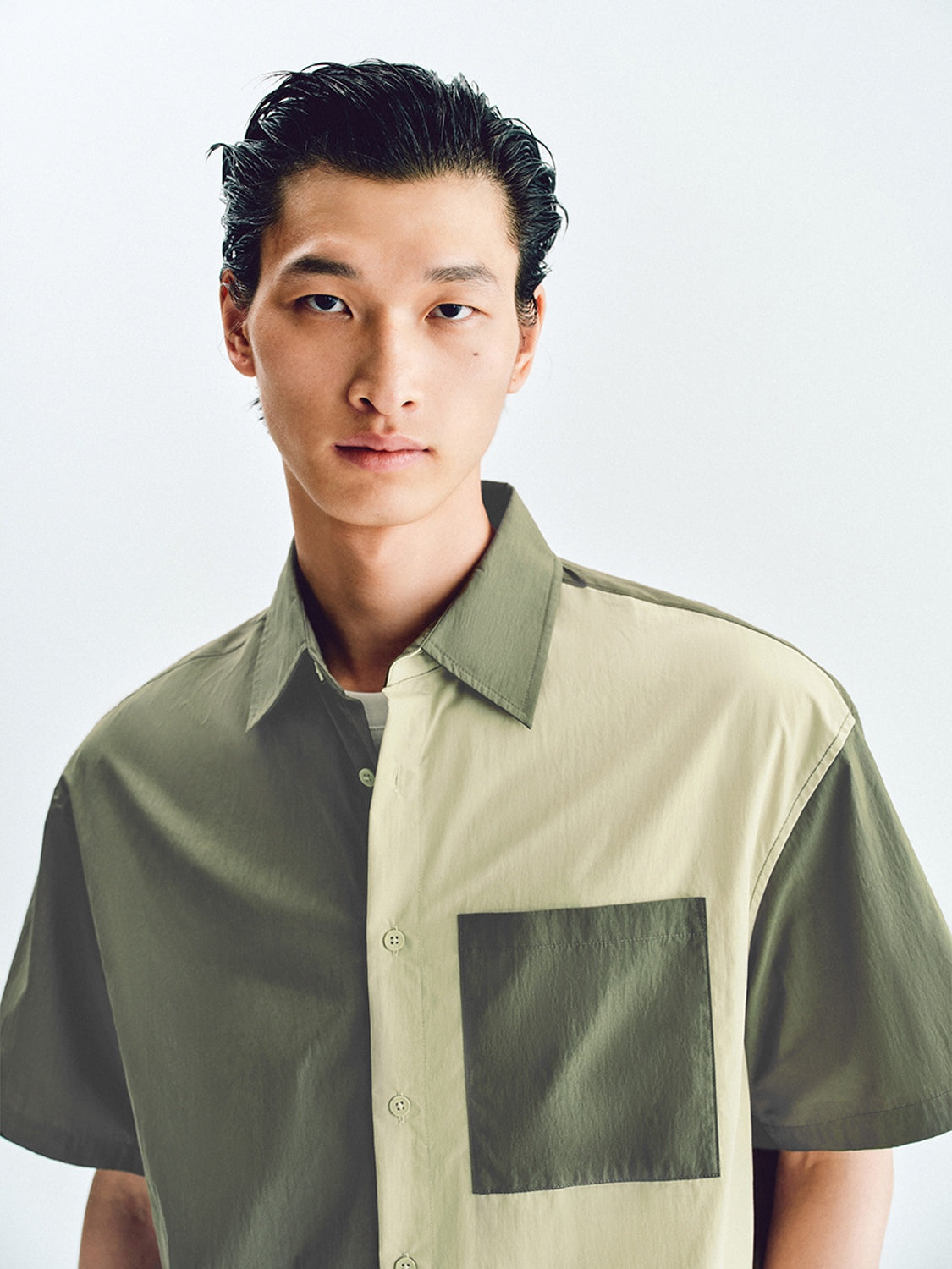 Colorblock Button Up Shirts