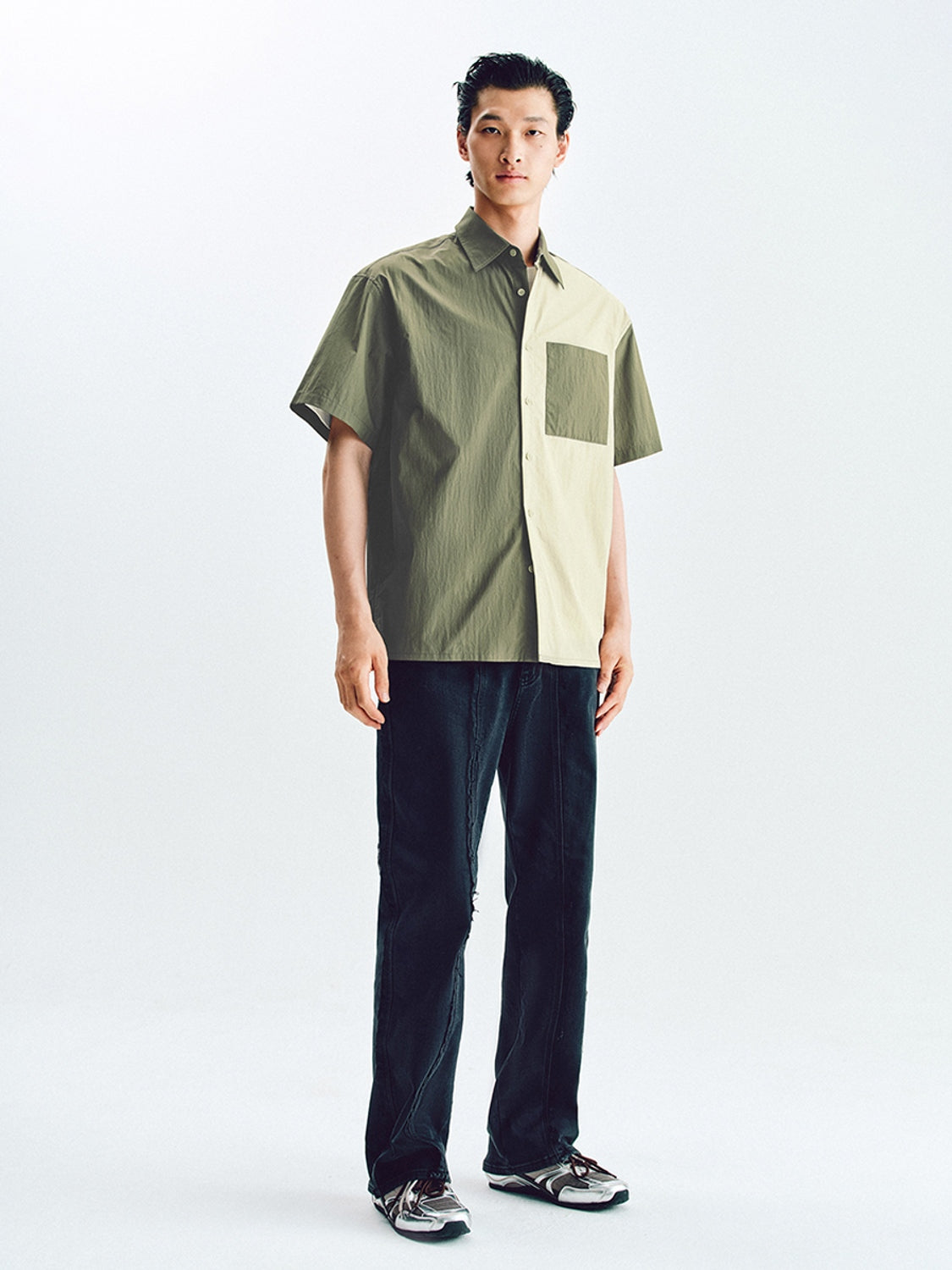 Colorblock Button Up Shirts