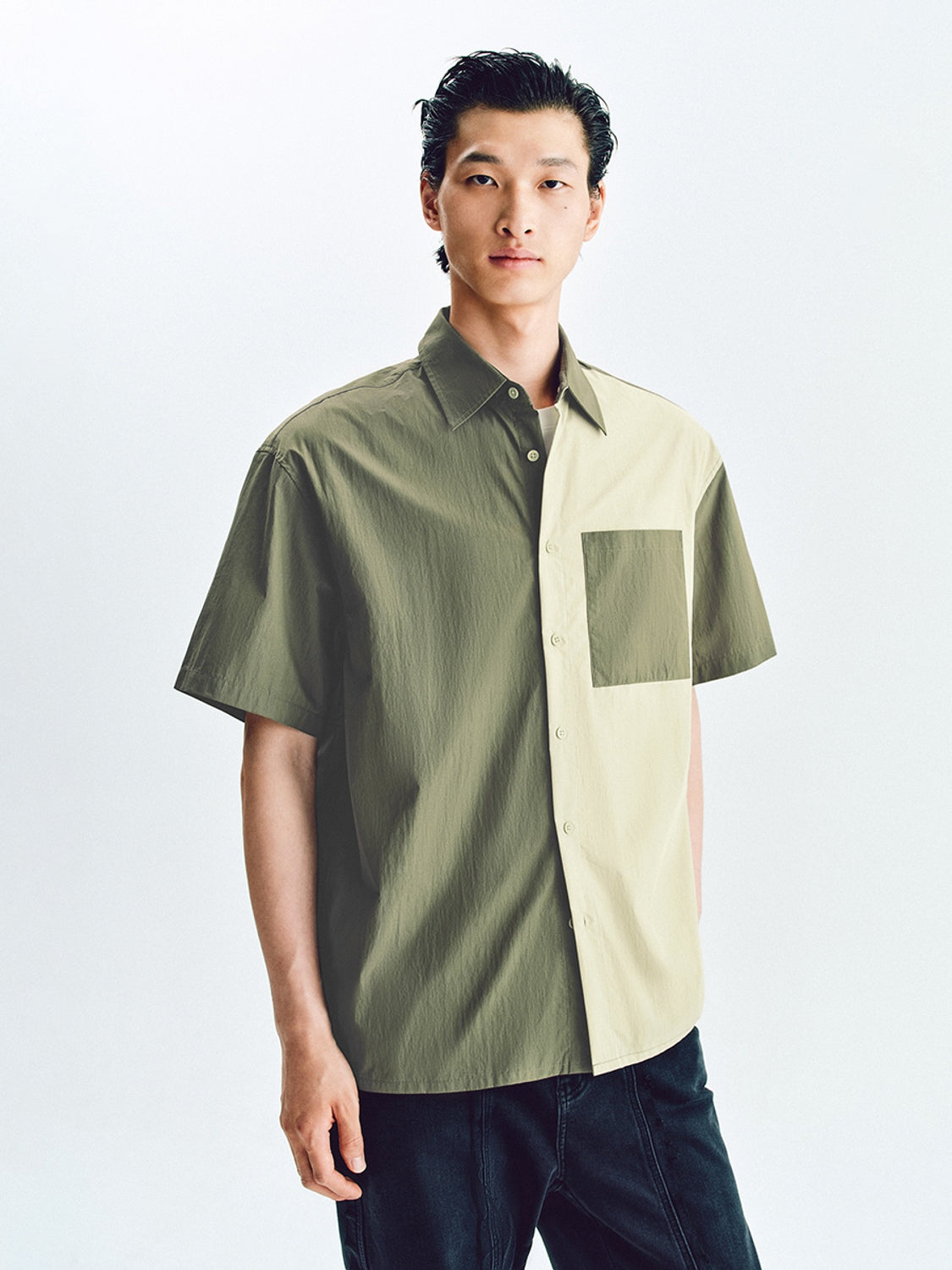Colorblock Button Up Shirts