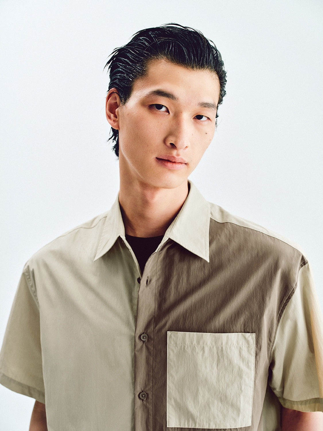 Colorblock Button Up Shirts