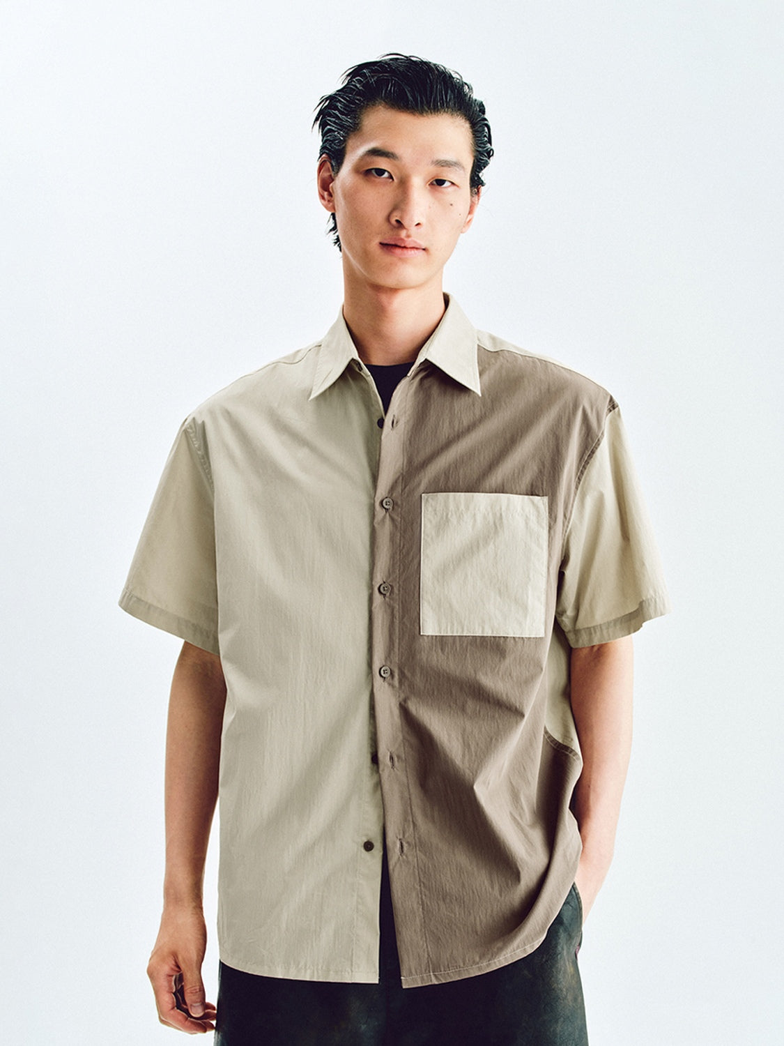 Colorblock Button Up Shirts