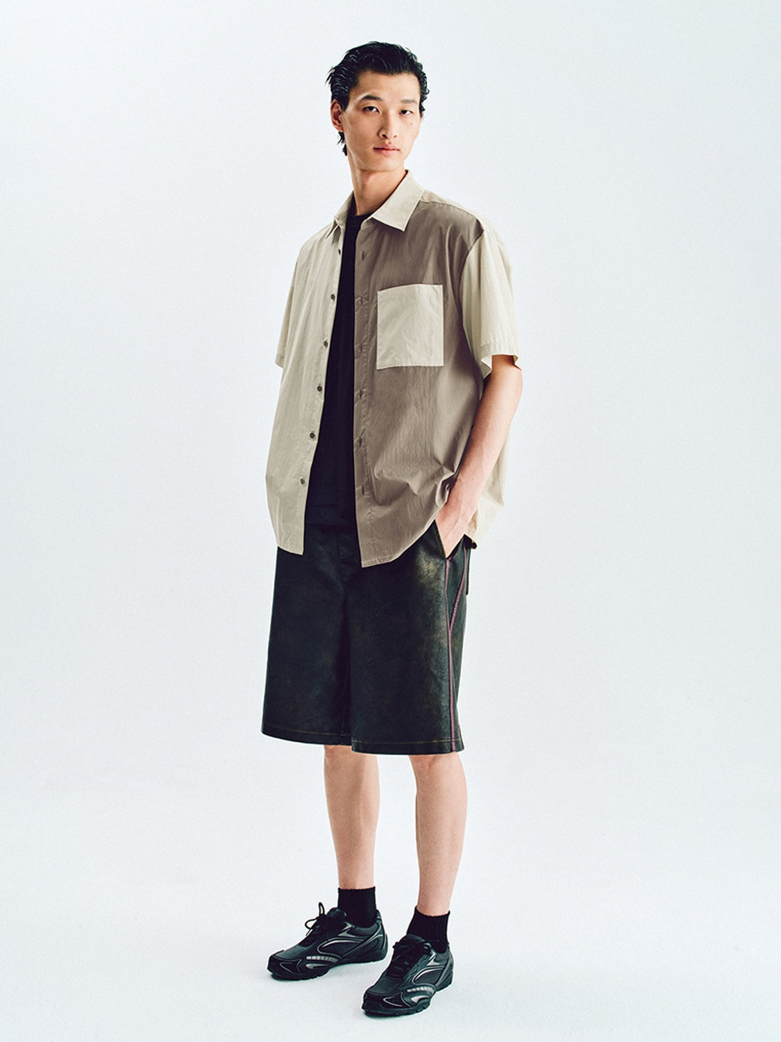 Colorblock Button Up Shirts