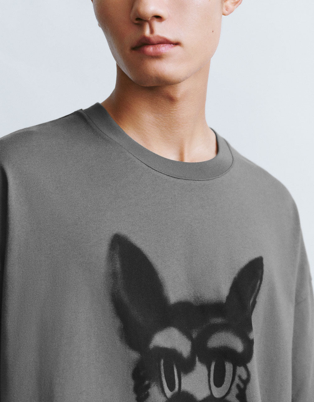 Dog Printed Crew Neck T-Shirt